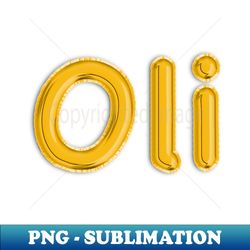 gold balloon foil oli name - aesthetic sublimation digital file - perfect for personalization