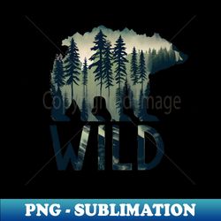Wild Bear Hoodies T-Shirt Sticker Mug - Artistic Sublimation Digital File - Spice Up Your Sublimation Projects