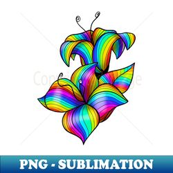 Rainbow lily flowers - Vintage Sublimation PNG Download - Spice Up Your Sublimation Projects