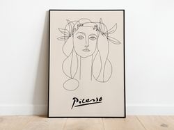Picasso - War And Peace Female, Exhibition Vintage Line Art Poster, Minimalist Line Drawing, Ideal Home Decor or Gift Pr