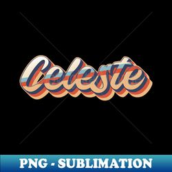 Celeste name - cool 70s retro font surf style design - Trendy Sublimation Digital Download - Create with Confidence