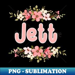 Flower Border Jett Name Label - Professional Sublimation Digital Download - Unleash Your Creativity