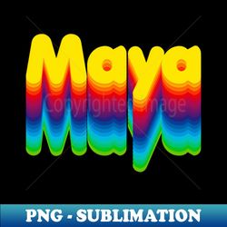 Rainbow Layers Maya Name Label - Artistic Sublimation Digital File - Create with Confidence