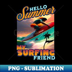 Riding Therapy Hello Summer Vintage Funny Surfer Riding Surf Racing Surfing Lover Gifts - Retro PNG Sublimation Digital Download - Create with Confidence