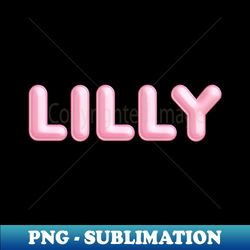 lilly name pink balloon foil - digital sublimation download file - perfect for sublimation mastery