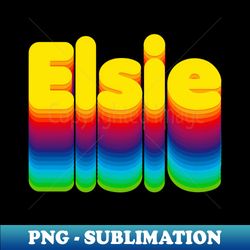 Rainbow Layers Elsie Name Label - Decorative Sublimation PNG File - Instantly Transform Your Sublimation Projects