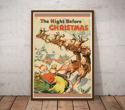 1941 Night Before Christmas Book POSTER! (up to 24 x 36) - Santa Claus - Decoration - Reindeer