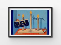 1950 Royalite Candle Box POSTER! - 24x36 or smaller - Vintage Decorations - Candles - Window
