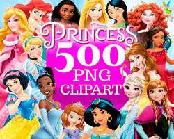 Disney Princess PNG Bundle, Disney Princess Png, Birthday, Moana, Frozen, Snow White, Sleeping Beauty Png, Aurora
