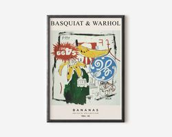 Basquiat & Warhol Wall Art Print, Pop Art Exhibition Print, Trendy Poster, Famous Gallery Wall Art Decor for Living Room