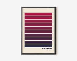 Bauhaus Poster Print, Beige Exhibition Poster, Mid Century Modern Art Decor, Orange Abstract Vintage Minimalist Retro Wa