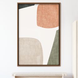 Green Color Blocks Geometric Shapes Illustrations Modern Canvas Art Print, Frame Large Wall Art, Gift, Wall Decor