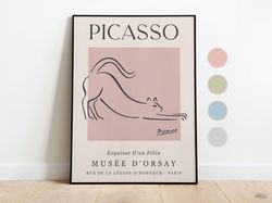 Picasso - The Cat, Exhibition Vintage Line Art Poster, Minimalist Line Drawing, Ideal Home Decor or Gift Print, Art Love