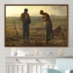 The Angelus by Jean-Francois Millet Canvas Print Wall Art Famous Painting, Frame Large Wall Art, Gift, Living Room Wall