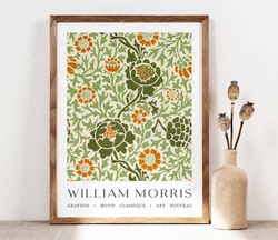 William Morris Print, Morris Poster, Garden Flowers Art, Botanical Grafton Print, Vintage Floral Art, Wall Art Gift Idea