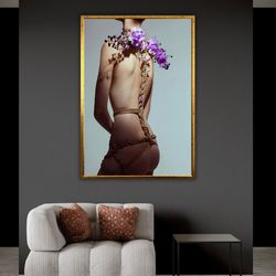 bdsm canvas print, erotic wall decor, shibari art, sensual bedroom canvas set, kinky wall print