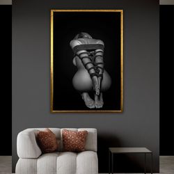 erotic canvas print, shibari art, bdsm wall decor, sexy bedroom canvas set, kinky art