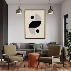 Minimalist Boho Home Decor Canvas Print, Neutral Geometric Artwork, Modern Art, Aesthetic Bohemian Wall Art
