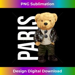 Cool Teddy Bear in Paris France Illustration Graphic Designs - Futuristic PNG Sublimation File - Immerse in Creativity with Every Design