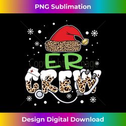 ER Crew Leopard Santa Hat Stethoscope Nurse Christmas Long Sleeve - Vibrant Sublimation Digital Download - Challenge Creative Boundaries