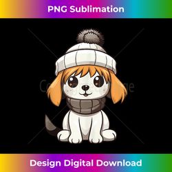 Cute Dog Winter Comic Kawaii Cozy Tank Top - Minimalist Sublimation Digital File - Lively and Captivating Visuals