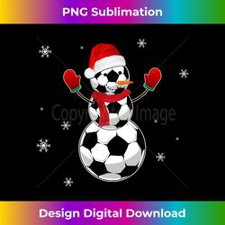 Funny Christmas Soccer Balls Santa Snowman Xmas Boys Long Sleeve - Sublimation-Optimized PNG File - Lively and Captivating Visuals