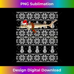 Fish Xmas Santa Hat Sturgeon Ugly Christmas Long Sleeve - Futuristic PNG Sublimation File - Pioneer New Aesthetic Frontiers