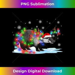 Honey Badger Christmas Tee Reindeer Christmas Lights Pajama Long Sleeve - Artisanal Sublimation PNG File - Infuse Everyday with a Celebratory Spirit
