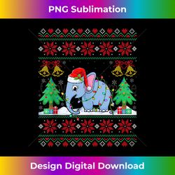 elephant santa hat xmas lights elephant lover christmas ugly tank top - luxe sublimation png download - infuse everyday with a celebratory spirit