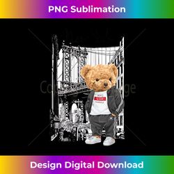 cool new york city teddy bear illustration graphic designs - innovative png sublimation design - lively and captivating visuals