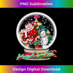 Funny Merry Christmas Snow Globe Santa Claus cute Cartoon - Sleek Sublimation PNG Download - Challenge Creative Boundaries