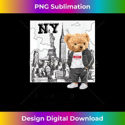 cool new york city teddy bear illustration graphic designs - luxe sublimation png download - pioneer new aesthetic frontiers