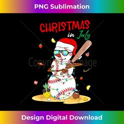funny christmas in july snowman baseball summer xmas boys - innovative png sublimation design - animate your creative concepts