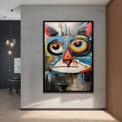 Abstract Graffiti Cat Canvas Art Print, Animal Art, Graffiti decor, Modern Decor Ideas for Home and Office with Differen