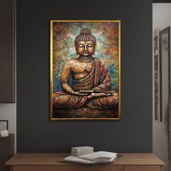 Buddha Canvas, Buddha meditation canvas, Buddha wall decor, Modern Decor Ideas with Different Frame Options for Your Hom