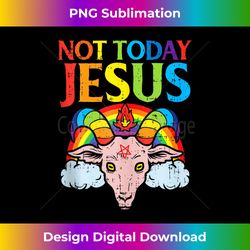 Funny Goat Not Today Jesus Satan Retro Rainbow God Christian Tank Top - Bohemian Sublimation Digital Download - Channel Your Creative Rebel