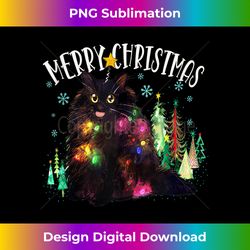 Black Cat Christmas Tree Lights Funny Led Light Tank Top - Chic Sublimation Digital Download - Crafted for Sublimation Excellence