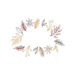 Fall Embroidery Design, 4 sizes, Instant Download