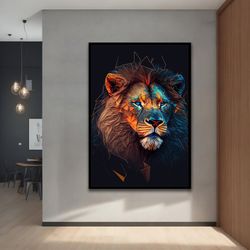 Lion Canvas Painting ,Lion Canvas Wall Art,Animal wall art, With different frame options for your home and office Modern