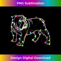 English Bulldog Lover Christmas Tree Lights Dog Dad Dog Mom - Bohemian Sublimation Digital Download - Immerse in Creativity with Every Design