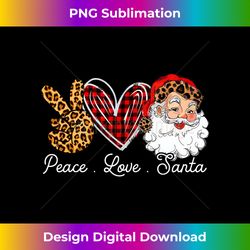 Christmas Peace Love Santa Leopard Buffalo Plaid Xmas Long Sleeve - Classic Sublimation PNG File - Crafted for Sublimation Excellence