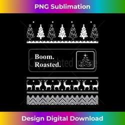 Boom Roasted Funny Office Party Ugly Christmas Sweater - Futuristic PNG Sublimation File - Chic, Bold, and Uncompromising