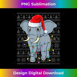 elephant santa hat christmas tree xmas elephant lover tank top - contemporary png sublimation design - immerse in creativity with every design