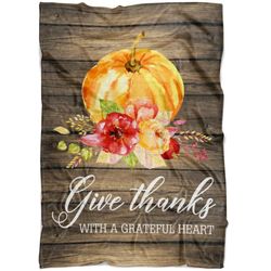 Give Thanks With A Grateful Heart Fleece Blanket | Adult 60&21580 inch | Youth 45&21560 inch | Colorful | BK2688