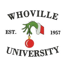 Whoville University Embroidery Design, The Grinch Embroidery Designs, Stolen Christmas Embroidery Designs,