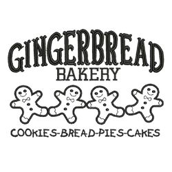 Gingerbread Bakery Embroidery Design, Christmas Embroidery Design