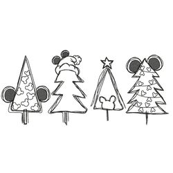 Christmas Trees Embroidery Designs, Christmas Castle Embroidery Design, Holiday Machine Embroidery File