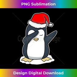 Christmas Dabbing Penguin Long Sleeve T-shirt Funny Dab Gift - Edgy Sublimation Digital File - Crafted for Sublimation Excellence