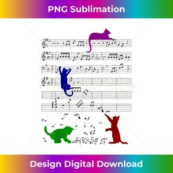 Cute Cat Music Notes Funny Kitty Musician Clef - Futuristic PNG Sublimation File - Striking & Memorable Impressions