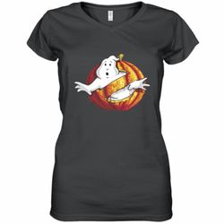 Ghostbusters Classic Logo Halloween Pumpkin shirt Women&039s V-Neck T-Shirt